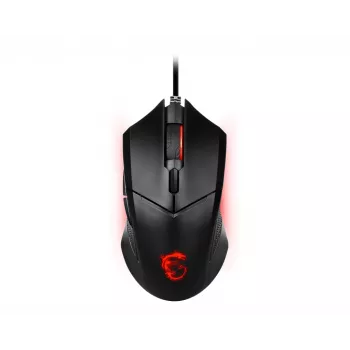 MSI CLUTCH GM08 Rato Gaming ótico 'sensor ótico de 4200 DPI, 6 botões programáveis, design simétrico, interruptor durável com mais de 10 milhões de cliques, ajuste de peso, LED vermelho'
