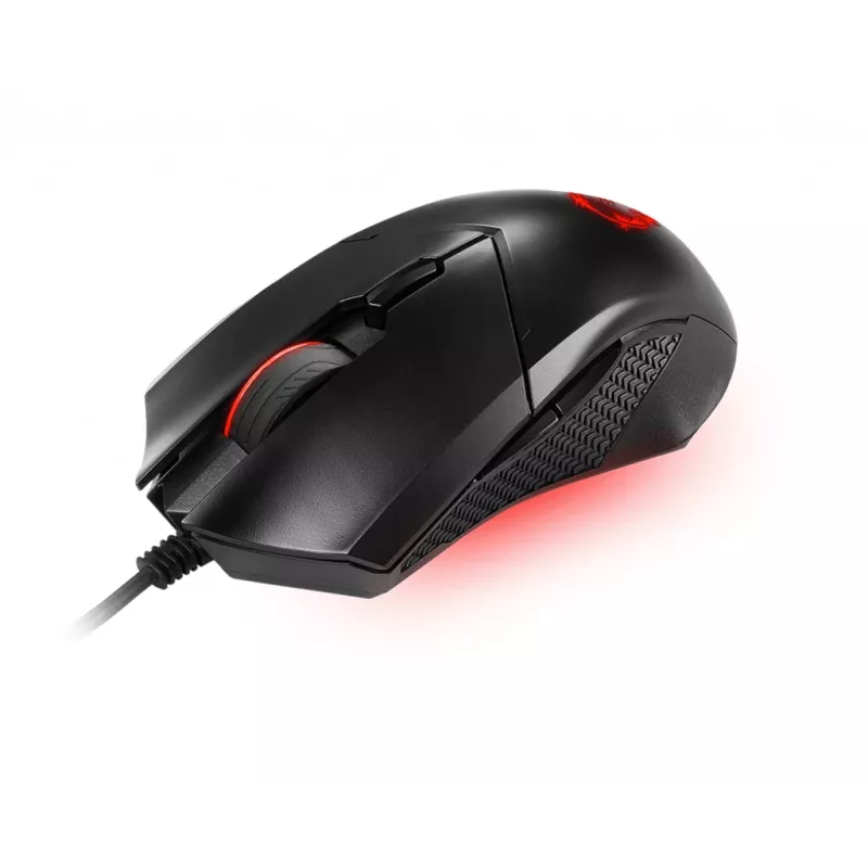 MSI CLUTCH GM08 Rato Gaming ótico 'sensor ótico de 4200 DPI, 6 botões programáveis, design simétrico, interruptor durável com mais de 10 milhões de cliques, ajuste de peso, LED vermelho'