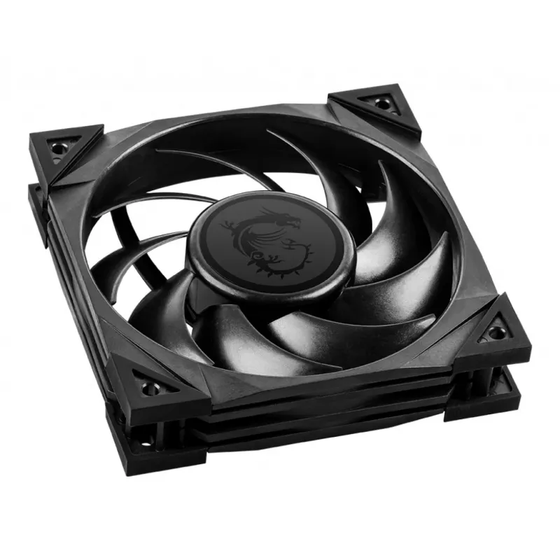 MSI MEG SILENT GALE P12 Ventoinha Premium Silent '120mm, PWM, Balanced Static Pressure Airflow, lâmina de ventoinha LCP, rolamento HDB, almofadas antivibração, cabo de 300mm'
