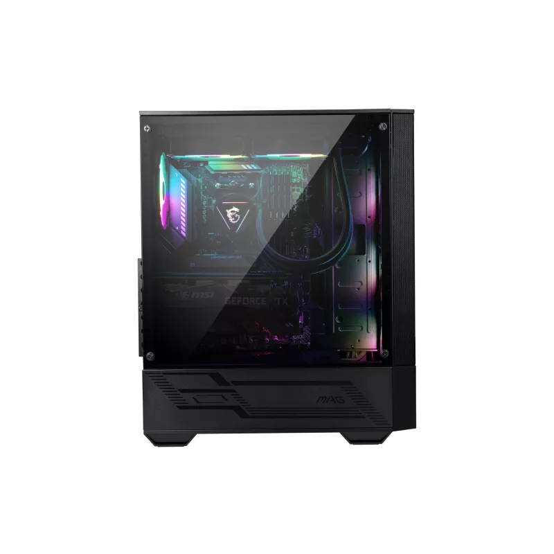 MSI MAG FORGE 111R Caixa de computador Gaming Mid Tower 'preto, 1x ventoinha ARGB PWM de 120mm, hub ARGB 1-6, Mystic Light Sync, painel de vidro temperado, ATX, mATX, mini-ITX'