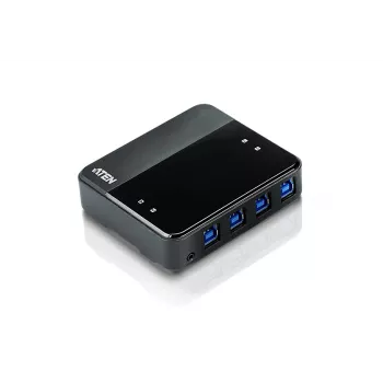 ATEN Dispositivo de partilha de periféricos USB 3.0 de 4 portas, 5 Gbit/s, Micro-USB Type-B, preto, plástico, 0 - 40 °C, -20 - 60 °C