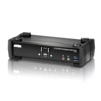 ATEN Switch KVMP™ USB 3.1 Gen 1 DisplayPort 1.2 4K de 2 portas com áudio (cabo KVM incluído)