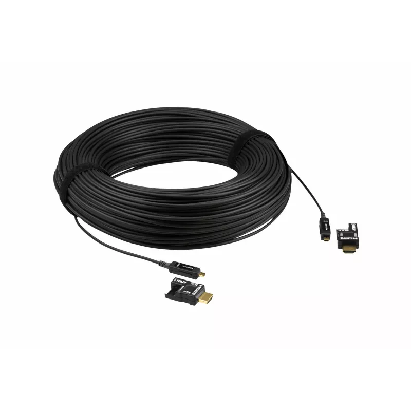 ATEN Cabo ótico ativo HDMI 4K de 100m, 100 m, HDMI tipo D (Micro), HDMI tipo D (Micro), 3D, 18 Gbit/s, preto