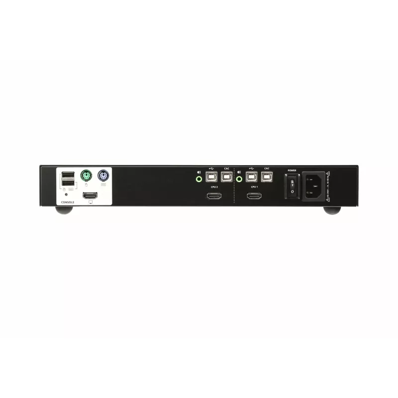 ATEN Switch KVM seguro USB HDMI de 2 portas, 3840 x 2160 píxeis, 4K Ultra HD, montagem em rack, 2,4 W, 1U, preto