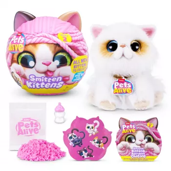 Gato de brinquedo Zuru Pets Alive Smitten Kittens Series 2 – brinquedo interativo com som, a partir de 3 anos, pilhas AAA