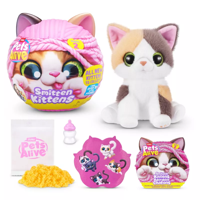 Gato de brinquedo Zuru Pets Alive Smitten Kittens Series 2 – brinquedo interativo com som, a partir de 3 anos, pilhas AAA