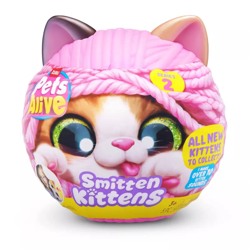 Gato de brinquedo Zuru Pets Alive Smitten Kittens Series 2 – brinquedo interativo com som, a partir de 3 anos, pilhas AAA