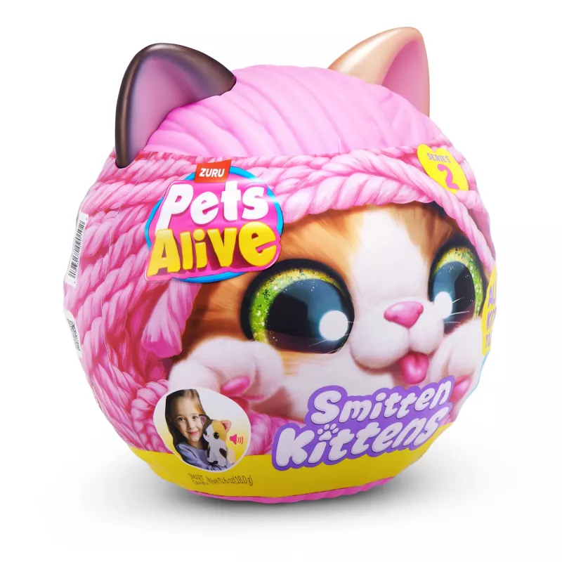 Gato de brinquedo Zuru Pets Alive Smitten Kittens Series 2 – brinquedo interativo com som, a partir de 3 anos, pilhas AAA