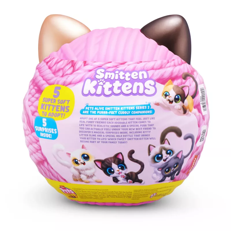 Gato de brinquedo Zuru Pets Alive Smitten Kittens Series 2 – brinquedo interativo com som, a partir de 3 anos, pilhas AAA