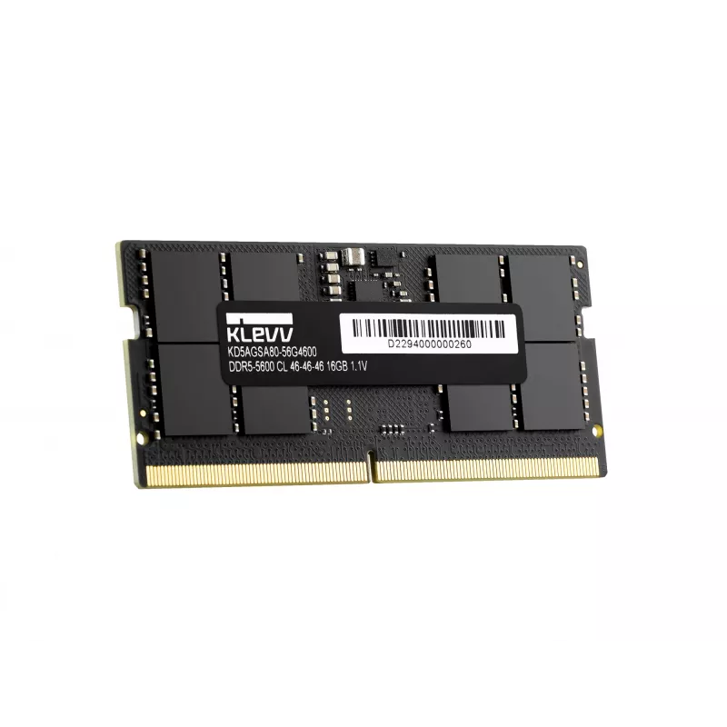 Klevv 16GB módulo de RAM para portátil DDR5 5600MT/s PC5-44800 UNBUFFERED NON-ECC SODIMM 1,1V 2GX8 CL46