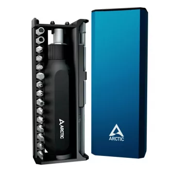 ARCTIC conjunto de chaves de fendas de catraca aço preto azul 1/4 polegadas
