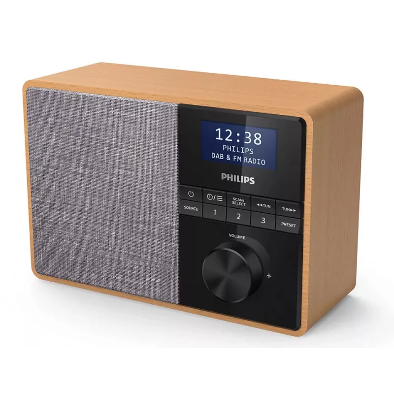 Rádio portátil Philips TAR5505/10 Digital preto, cinzento, madeira