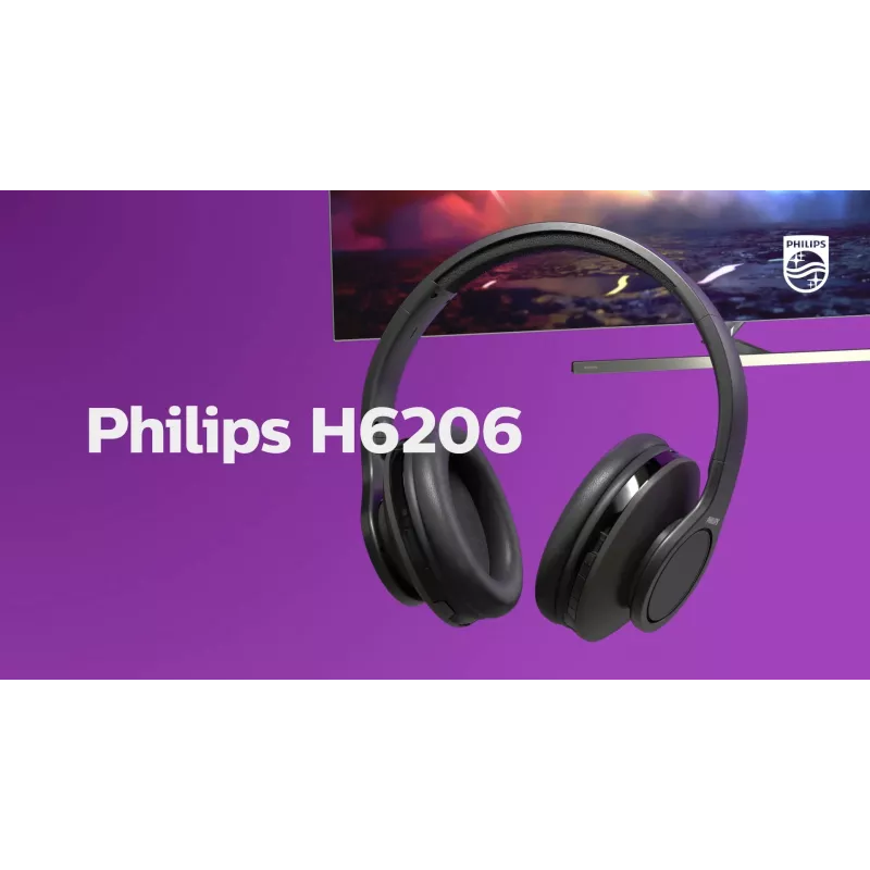 Auscultadores/headset Philips 6000 Série TAH6206BK/00 sem fios de arco música Bluetooth preto