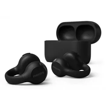 Headset Philips 2000 Série TAQ2000BK True Wireless Stereo (TWS) clipe de orelha, open-ear chamadas/música Bluetooth preto