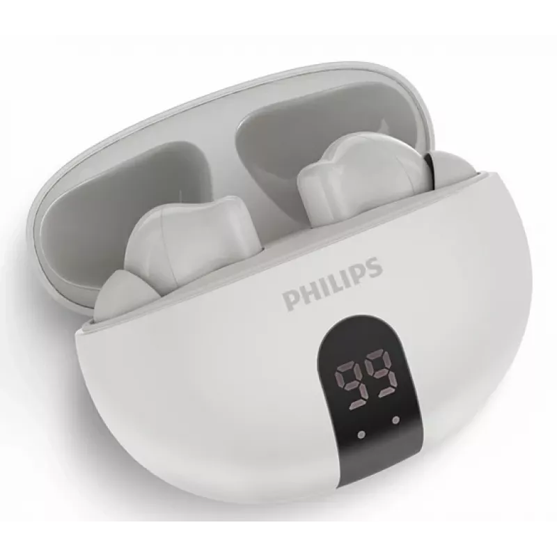 Headset intra-auricular sem fios Philips TAT2520WT/00 — Bluetooth, para chamadas e música, 20–20000 Hz, alcance de 10 m, branco, 40 g