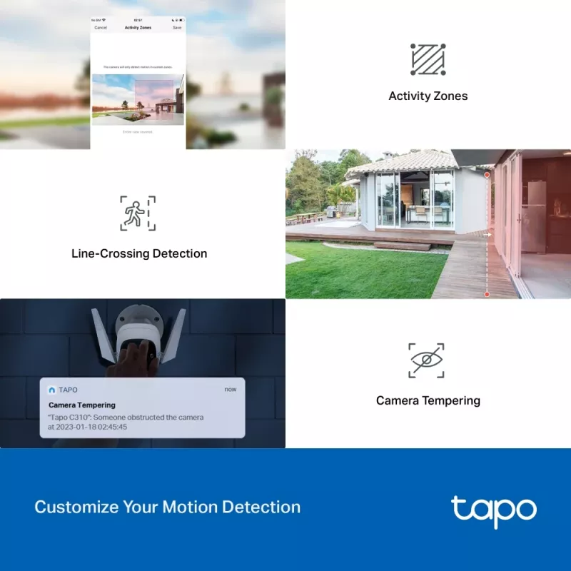 TP-Link Tapo câmara de segurança Wi-Fi para exterior, câmara de segurança IP, exterior, com fios e sem fios, CE, NCC, montagem na parede, branco