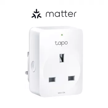 Tomada inteligente TP-Link Tapo Mini P110M – tomada inteligente interior Wi‑Fi/Bluetooth, 16 A, 100–240 V, 3680 W, branco