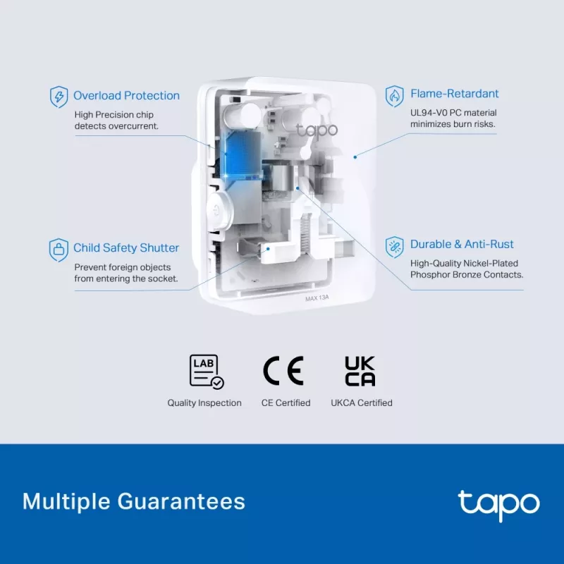 Tomada inteligente TP-Link Tapo Mini P110M – tomada inteligente interior Wi‑Fi/Bluetooth, 16 A, 100–240 V, 3680 W, branco