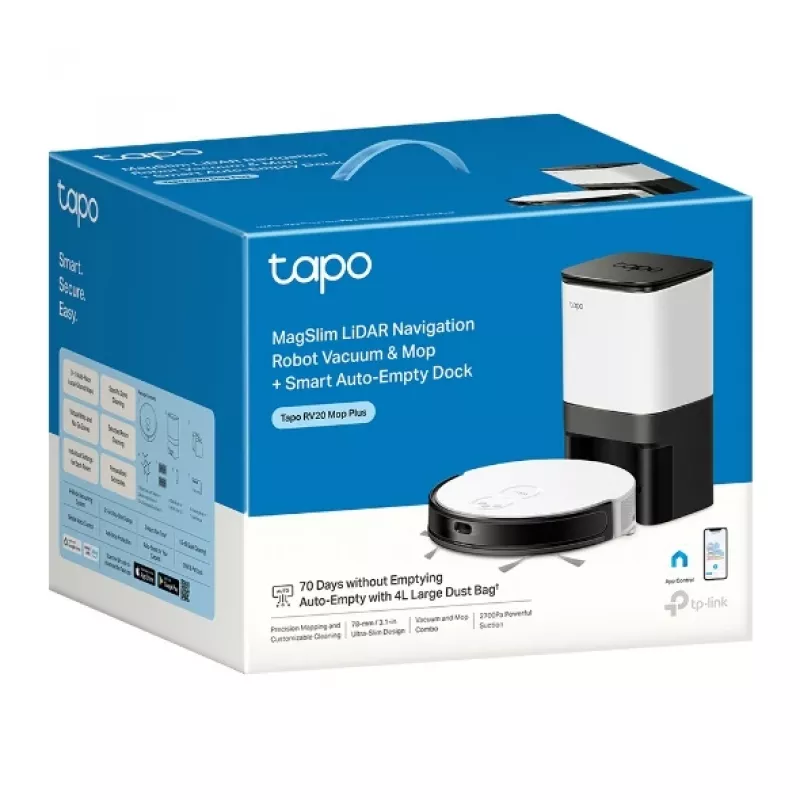 TP-Link Tapo RV20 Mop Plus 0,35 l preto, branco