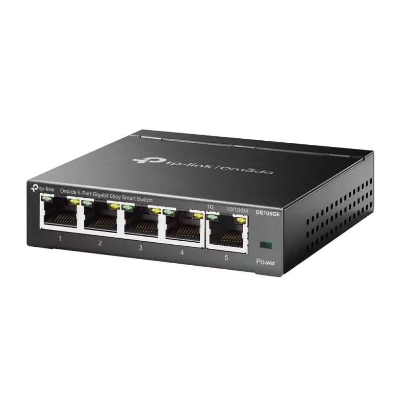 Switch de rede TP-Link Omada DS105GE gerido L2 Gigabit Ethernet (10/100/1000) preto
