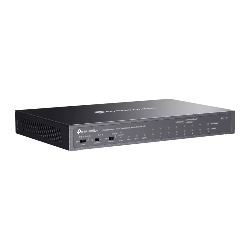 Switch de rede TP-Link Omada DS111P não gerido Fast Ethernet (10/100) Power over Ethernet (PoE) preto