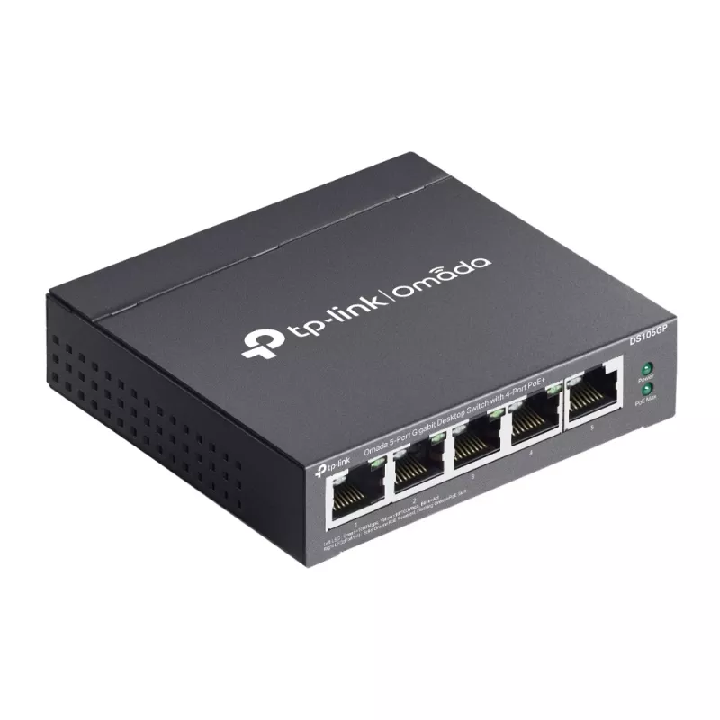 Switch de rede TP-Link Omada DS105GP não gerido Gigabit Ethernet (10/100/1000) Power over Ethernet (PoE) preto