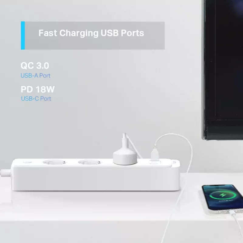 TP-Link Tapo P300 3 tomadas AC Type F (CEE 7/4) 1,5 m 3 2300 W branco