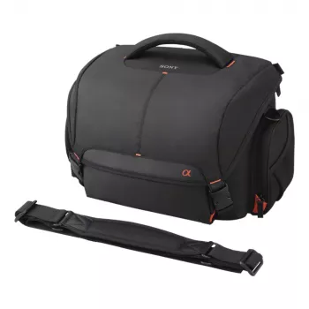Sony LCS-SC8, bolsa de ombro, Sony, SLT-A58K, SLT-A65V, SLT-A77V, SLT-A99V, NEX-6/B, NEX-6L/B, preta