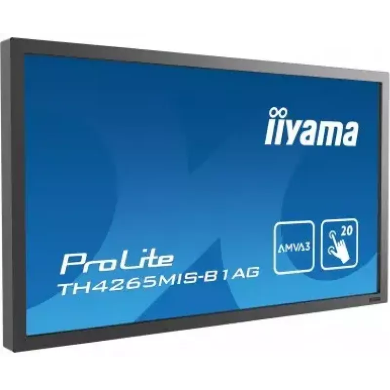 Monitor de computador IIYAMA ProLite TH4265MIS-B1AG, 42 polegadas (106,7 cm), Full HD 1920×1080, Ecrã tátil LED, 6,5 ms, 16:9, Altifalantes, VESA, Preto