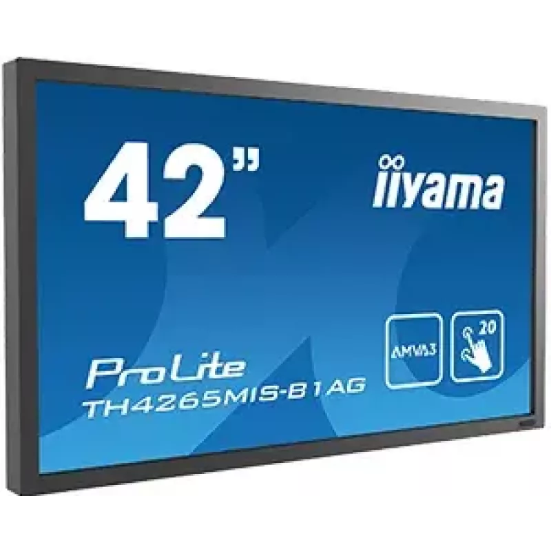 Monitor de computador IIYAMA ProLite TH4265MIS-B1AG, 42 polegadas (106,7 cm), Full HD 1920×1080, Ecrã tátil LED, 6,5 ms, 16:9, Altifalantes, VESA, Preto
