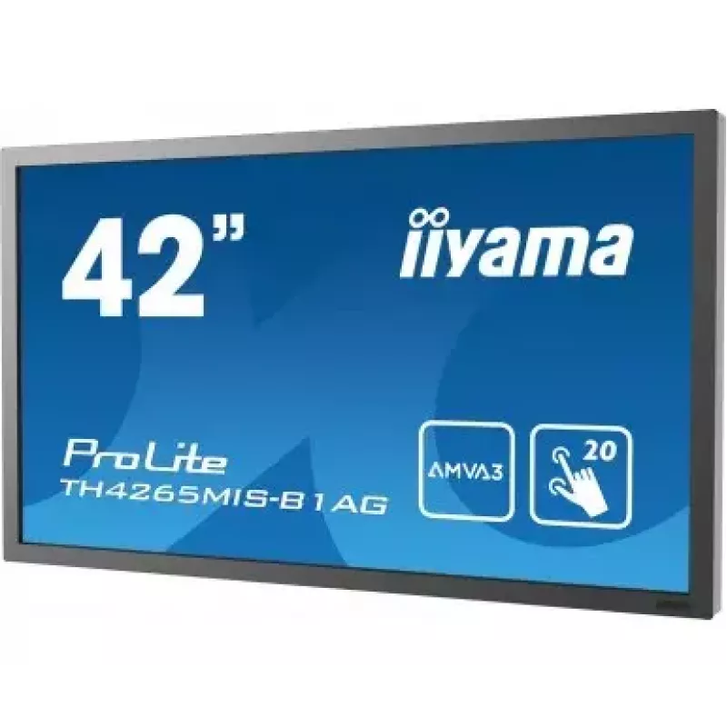Monitor de computador IIYAMA ProLite TH4265MIS-B1AG, 42 polegadas (106,7 cm), Full HD 1920×1080, Ecrã tátil LED, 6,5 ms, 16:9, Altifalantes, VESA, Preto