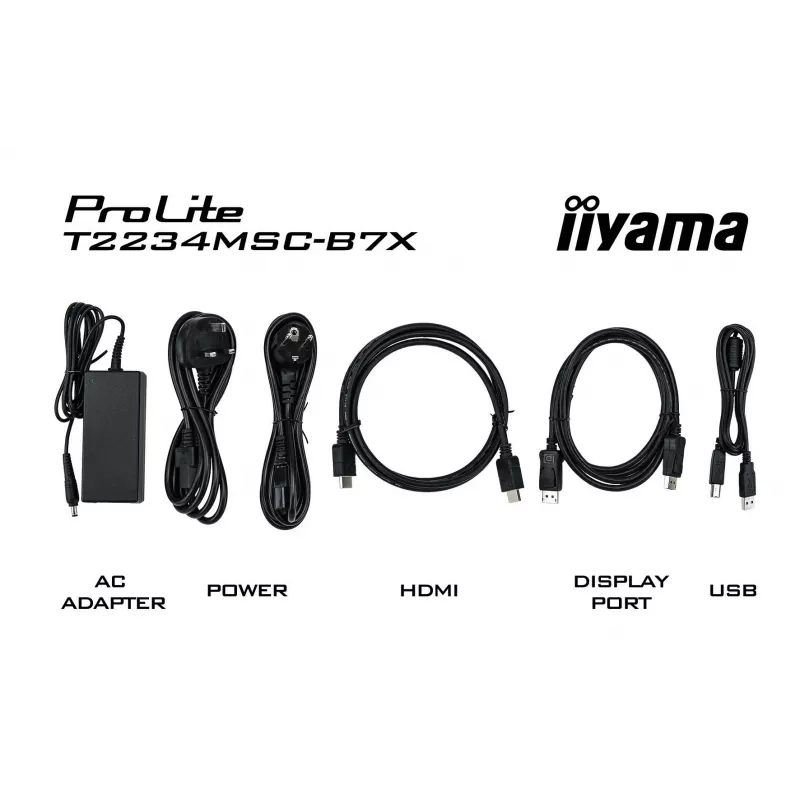 iiyama ProLite T2234MSC-B7X Monitor de computador 54,6 cm (21,5 polegadas) 1920 x 1080 píxeis Full HD Ecrã tátil Preto