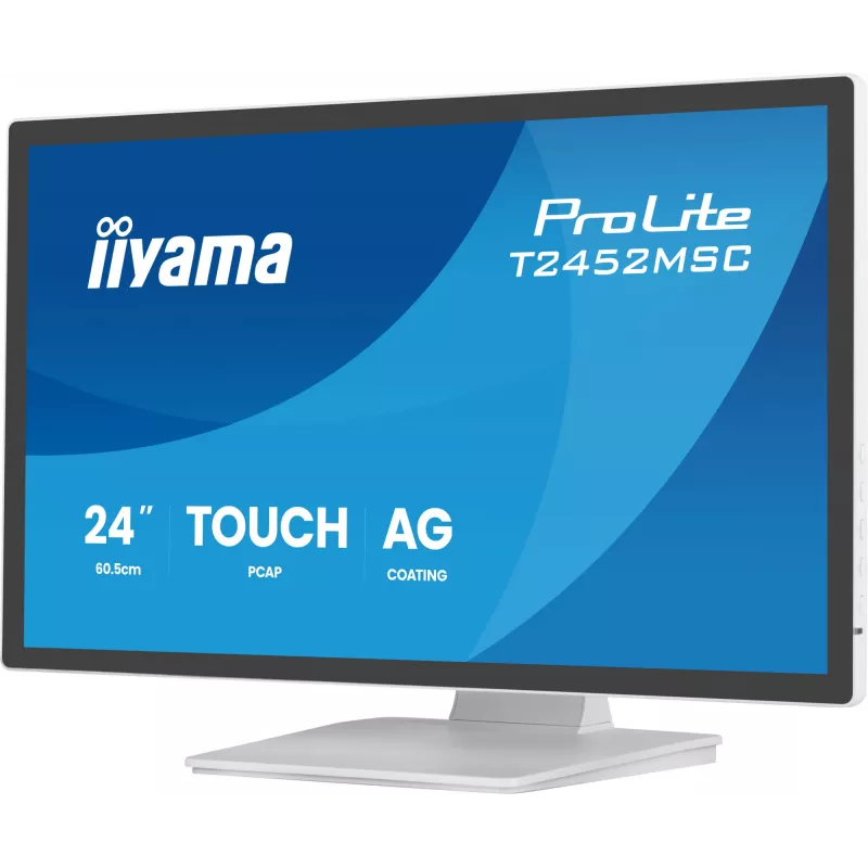 iiyama T2452MSC-W2AG Monitor de computador 61 cm (24 polegadas) 1920 x 1080 píxeis Full HD LED Ecrã tátil Branco