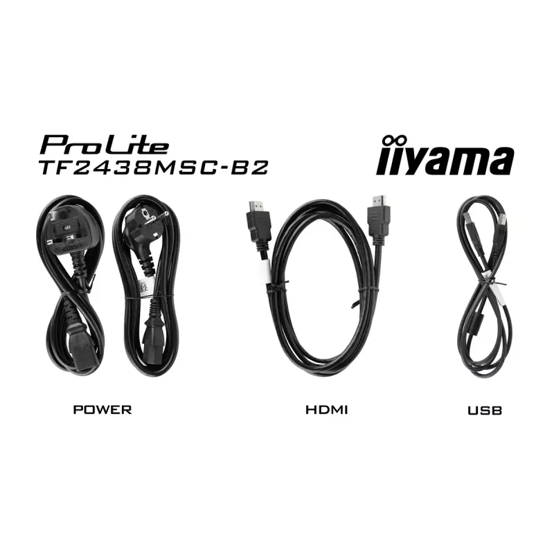 Monitor com ecrã tátil IIYAMA TF2438MSC-B2 — 24 polegadas ecrã interativo, Multi-Touch