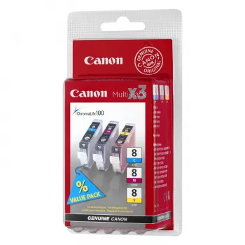 Canon CLI-8 C/M/Y tinteiro 3 unid. original ciano, magenta, amarelo