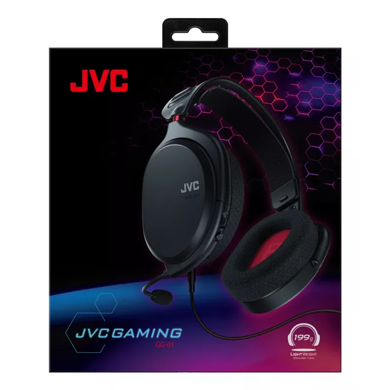 Headset JVC GG-01 com fios arco de cabeça gaming preto