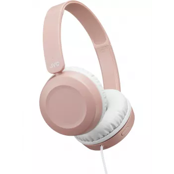 Auscultadores on-ear com fios JVC Powerful Sound rosa, com fios, 10 - 26000 Hz, chamadas/música, 140 g, headset, rosa