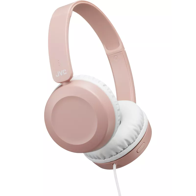 Auscultadores on-ear com fios JVC Powerful Sound rosa, com fios, 10 - 26000 Hz, chamadas/música, 140 g, headset, rosa