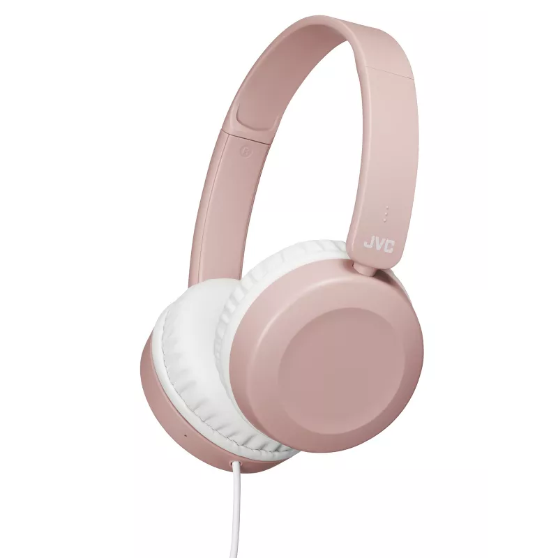 Auscultadores on-ear com fios JVC Powerful Sound rosa, com fios, 10 - 26000 Hz, chamadas/música, 140 g, headset, rosa