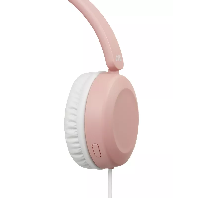 Auscultadores on-ear com fios JVC Powerful Sound rosa, com fios, 10 - 26000 Hz, chamadas/música, 140 g, headset, rosa