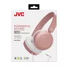Auscultadores on-ear com fios JVC Powerful Sound rosa, com fios, 10 - 26000 Hz, chamadas/música, 140 g, headset, rosa
