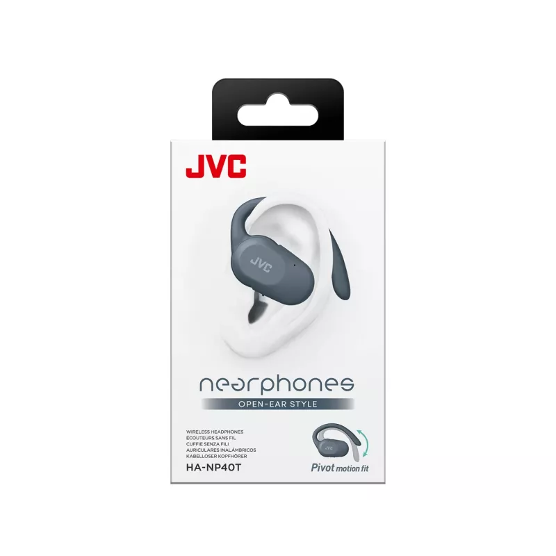Headset JVC HA-NP40T True Wireless Stereo (TWS) auscultadores intra-auriculares com gancho de orelha Bluetooth, 20–20000 Hz, 10 m, cinzento
