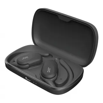 Headset JVC HA-NP40T True Wireless Stereo TWS gancho de orelha Bluetooth preto, 20–20000 Hz, 10 m