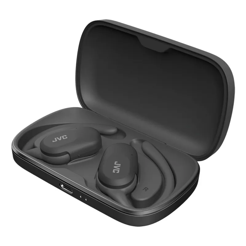 Headset JVC HA-NP40T True Wireless Stereo TWS gancho de orelha Bluetooth preto, 20–20000 Hz, 10 m