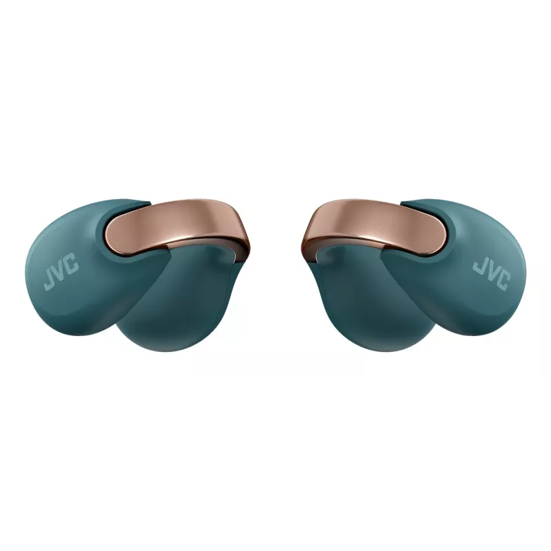 Headset JVC HA-NP1T True Wireless Stereo (TWS) com clipe auricular para chamadas/música USB Type-C Bluetooth azul, dourado