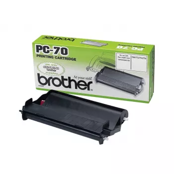 Cassete de fax Brother PC70 – preto, 140 páginas, compatível com FAXT72/74/76/78/7 Plus/92/94/96/98