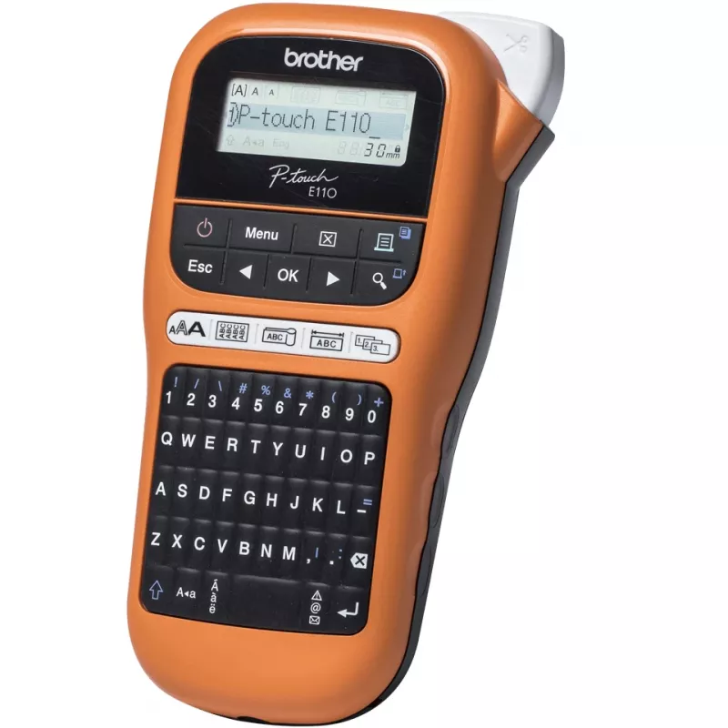 Impressora de etiquetas Brother PT-E110VP térmica direta cor 180 x 180 DPI 20 mm/s TZe QWERTY