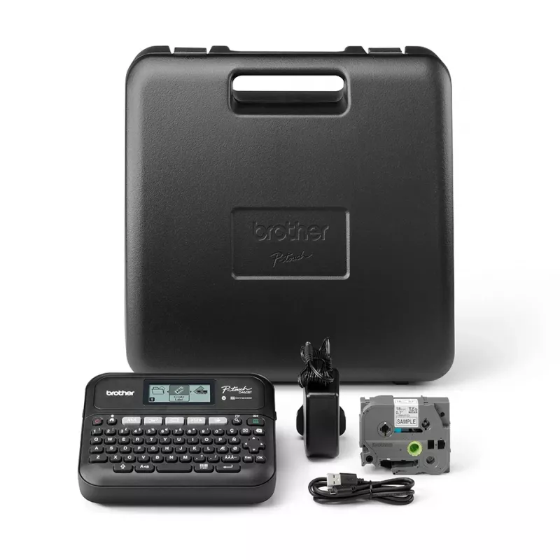 Impressora de etiquetas Brother PT-D460BTVP transferência térmica 180 x 180 DPI 30 mm/s com fios e sem fios TZe Bluetooth QWERTY