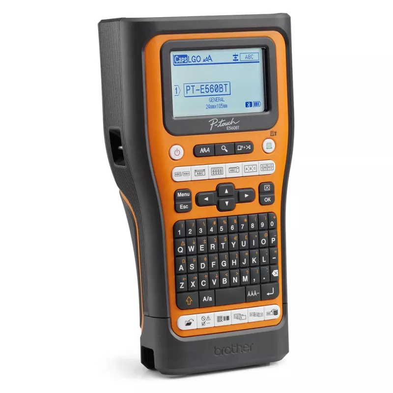 Impressora de etiquetas Brother PT-E560BTVP transferência térmica 180 x 180 DPI 20 mm/s com fios e sem fios HSE/TZe Bluetooth QWERTY