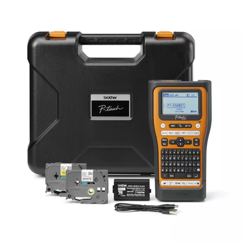 Impressora de etiquetas Brother PT-E560BTVP transferência térmica 180 x 180 DPI 20 mm/s com fios e sem fios HSE/TZe Bluetooth QWERTY